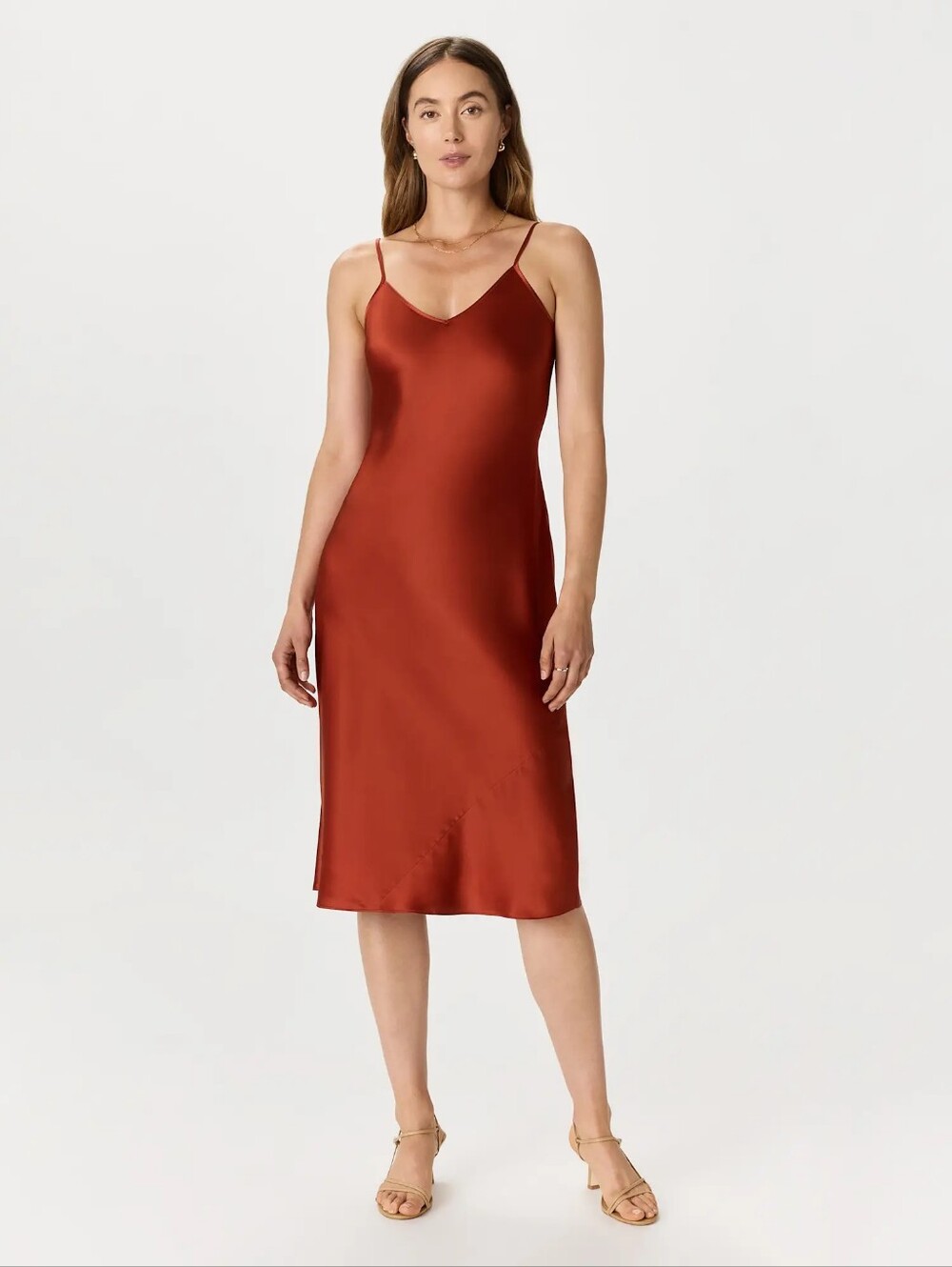 Quince Washable Silk Slip Dress Paprika Red Size Xsmall NWT